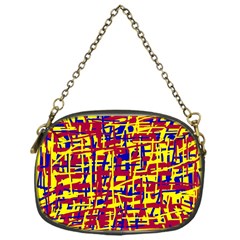 Red, Yellow And Blue Pattern Chain Purses (one Side) 