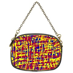 Red, Yellow And Blue Pattern Chain Purses (two Sides) 