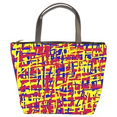 Red, Yellow And Blue Pattern Bucket Bags