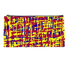 Red, Yellow And Blue Pattern Pencil Cases by Valentinaart