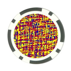 Red, Yellow And Blue Pattern Poker Chip Card Guards (10 Pack) 