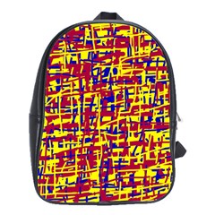 Red, Yellow And Blue Pattern School Bags(large) 