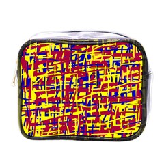 Red, Yellow And Blue Pattern Mini Toiletries Bags by Valentinaart