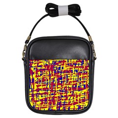 Red, Yellow And Blue Pattern Girls Sling Bags by Valentinaart