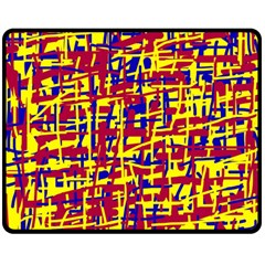 Red, Yellow And Blue Pattern Fleece Blanket (medium) 