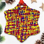 Red, yellow and blue pattern Snowflake Ornament (2-Side) Front