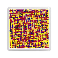 Red, Yellow And Blue Pattern Memory Card Reader (square) 