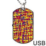 Red, yellow and blue pattern Dog Tag USB Flash (Two Sides)  Back