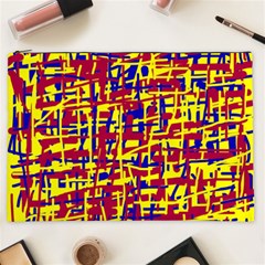 Red, Yellow And Blue Pattern Cosmetic Bag (xxl)  by Valentinaart