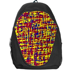 Red, Yellow And Blue Pattern Backpack Bag