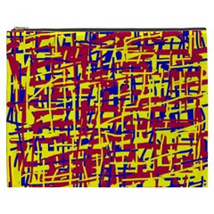 Red, Yellow And Blue Pattern Cosmetic Bag (xxxl)  by Valentinaart