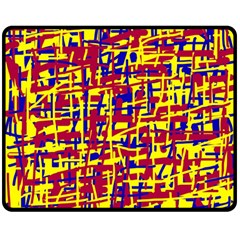 Red, Yellow And Blue Pattern Double Sided Fleece Blanket (medium) 