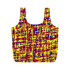 Red, Yellow And Blue Pattern Full Print Recycle Bags (m) 