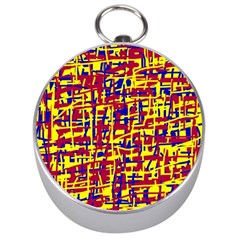 Red, Yellow And Blue Pattern Silver Compasses by Valentinaart