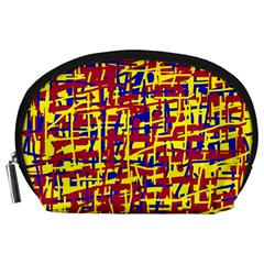 Red, Yellow And Blue Pattern Accessory Pouches (large)  by Valentinaart