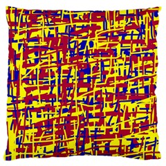 Red, Yellow And Blue Pattern Large Flano Cushion Case (two Sides) by Valentinaart