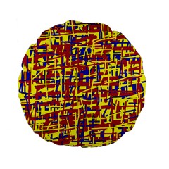 Red, Yellow And Blue Pattern Standard 15  Premium Flano Round Cushions