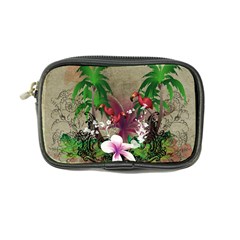 Wonderful Tropical Design With Palm And Flamingo Coin Purse