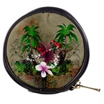 Wonderful Tropical Design With Palm And Flamingo Mini Makeup Bags Front