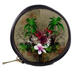 Wonderful Tropical Design With Palm And Flamingo Mini Makeup Bags Back