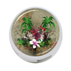 Wonderful Tropical Design With Palm And Flamingo 4-port Usb Hub (one Side) by FantasyWorld7