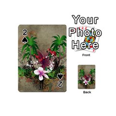 Wonderful Tropical Design With Palm And Flamingo Playing Cards 54 (mini)  by FantasyWorld7