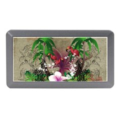 Wonderful Tropical Design With Palm And Flamingo Memory Card Reader (mini)