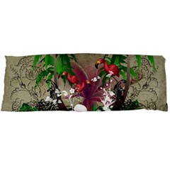 Wonderful Tropical Design With Palm And Flamingo Body Pillow Case Dakimakura (two Sides)