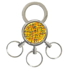 Yellow, Orange And Blue Pattern 3-ring Key Chains