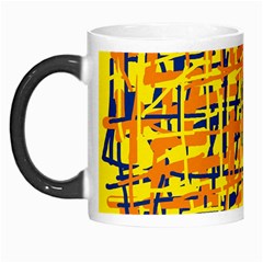 Yellow, Orange And Blue Pattern Morph Mugs by Valentinaart