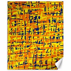 Yellow, Orange And Blue Pattern Canvas 16  X 20   by Valentinaart