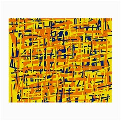 Yellow, orange and blue pattern Small Glasses Cloth (2-Side)