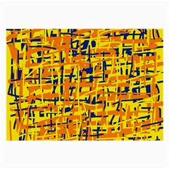 Yellow, orange and blue pattern Large Glasses Cloth (2-Side)