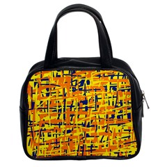 Yellow, Orange And Blue Pattern Classic Handbags (2 Sides) by Valentinaart