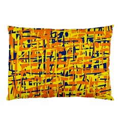 Yellow, Orange And Blue Pattern Pillow Case