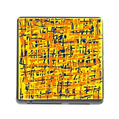 Yellow, Orange And Blue Pattern Memory Card Reader (square) by Valentinaart