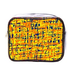 Yellow, Orange And Blue Pattern Mini Toiletries Bags