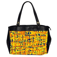 Yellow, Orange And Blue Pattern Office Handbags (2 Sides)  by Valentinaart