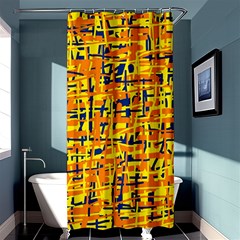 Yellow, Orange And Blue Pattern Shower Curtain 36  X 72  (stall) 