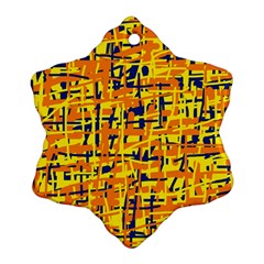 Yellow, Orange And Blue Pattern Ornament (snowflake) 