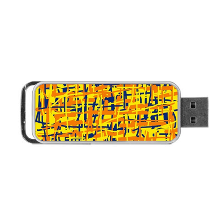 Yellow, orange and blue pattern Portable USB Flash (Two Sides)