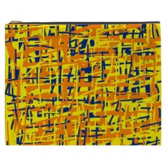 Yellow, Orange And Blue Pattern Cosmetic Bag (xxxl) 