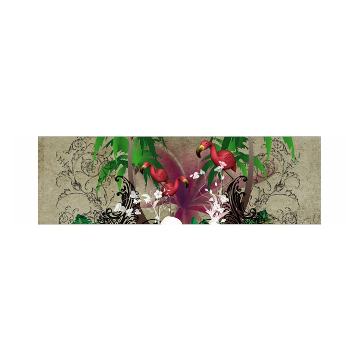 Wonderful Tropical Design With Palm And Flamingo Satin Scarf (Oblong)