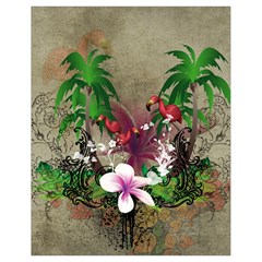 Wonderful Tropical Design With Palm And Flamingo Drawstring Bag (small)