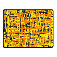 Yellow, Orange And Blue Pattern Double Sided Fleece Blanket (small)  by Valentinaart