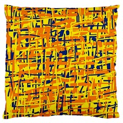 Yellow, Orange And Blue Pattern Standard Flano Cushion Case (two Sides)