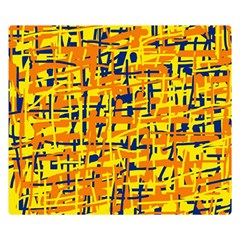 Yellow, Orange And Blue Pattern Double Sided Flano Blanket (small) 