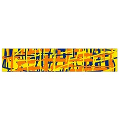 Yellow, orange and blue pattern Flano Scarf (Small)