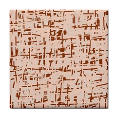 Brown Elegant Pattern Tile Coasters