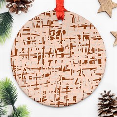 Brown Elegant Pattern Ornament (round) 